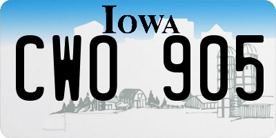 IA license plate CWO905