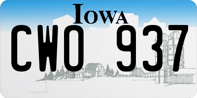 IA license plate CWO937