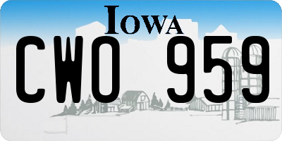 IA license plate CWO959