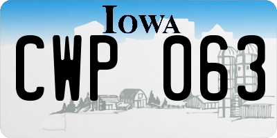 IA license plate CWP063