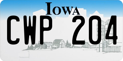 IA license plate CWP204