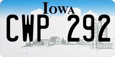IA license plate CWP292