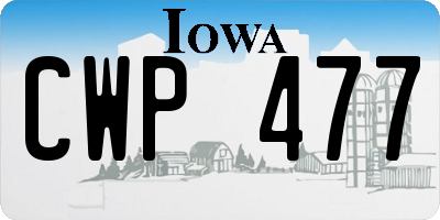 IA license plate CWP477