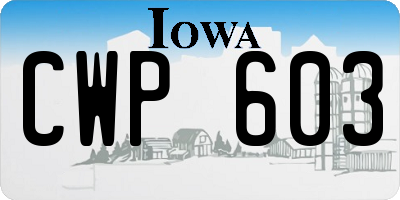 IA license plate CWP603