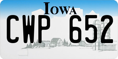 IA license plate CWP652