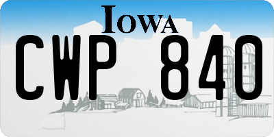 IA license plate CWP840
