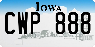 IA license plate CWP888