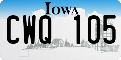 IA license plate CWQ105