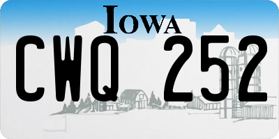 IA license plate CWQ252