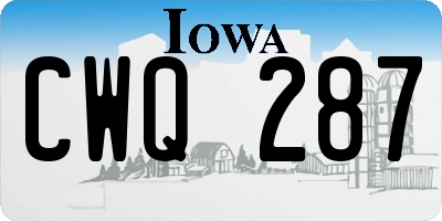 IA license plate CWQ287
