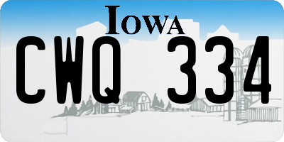 IA license plate CWQ334