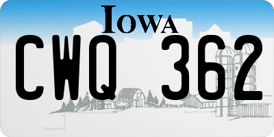 IA license plate CWQ362