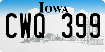 IA license plate CWQ399