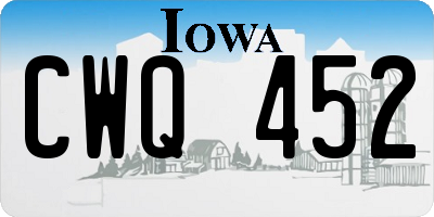 IA license plate CWQ452