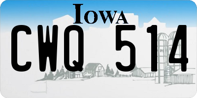 IA license plate CWQ514