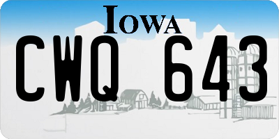 IA license plate CWQ643