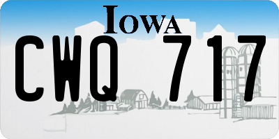 IA license plate CWQ717