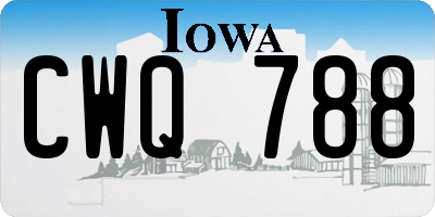 IA license plate CWQ788
