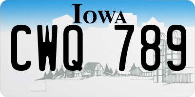 IA license plate CWQ789