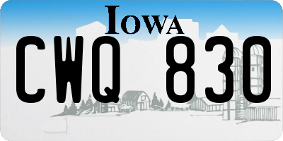 IA license plate CWQ830