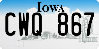 IA license plate CWQ867