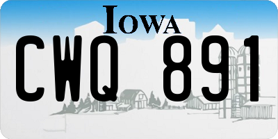 IA license plate CWQ891