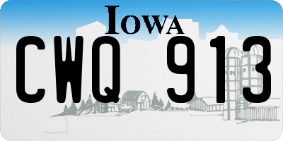 IA license plate CWQ913