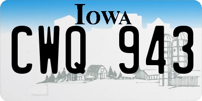 IA license plate CWQ943