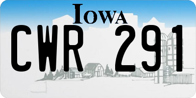 IA license plate CWR291