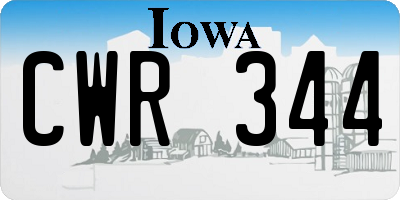 IA license plate CWR344