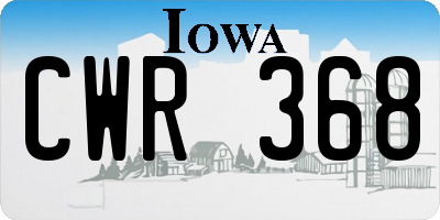 IA license plate CWR368