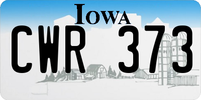 IA license plate CWR373