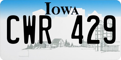 IA license plate CWR429