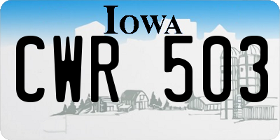 IA license plate CWR503