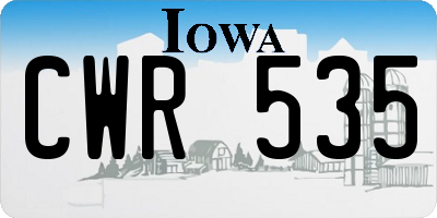 IA license plate CWR535