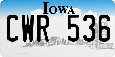 IA license plate CWR536