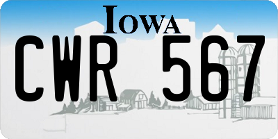 IA license plate CWR567
