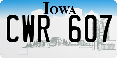 IA license plate CWR607