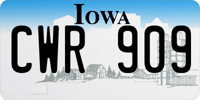 IA license plate CWR909