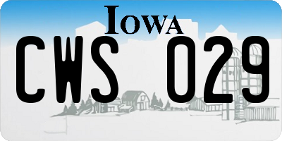 IA license plate CWS029