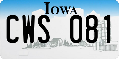 IA license plate CWS081