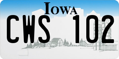 IA license plate CWS102