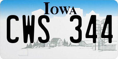 IA license plate CWS344
