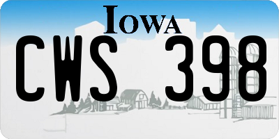IA license plate CWS398
