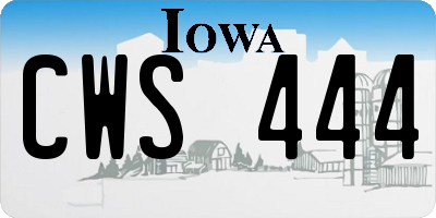 IA license plate CWS444