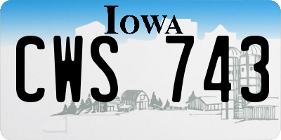 IA license plate CWS743