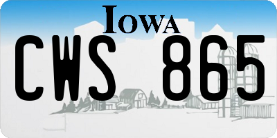 IA license plate CWS865