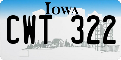 IA license plate CWT322