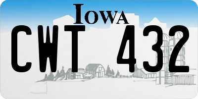 IA license plate CWT432