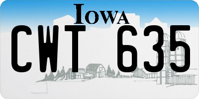 IA license plate CWT635